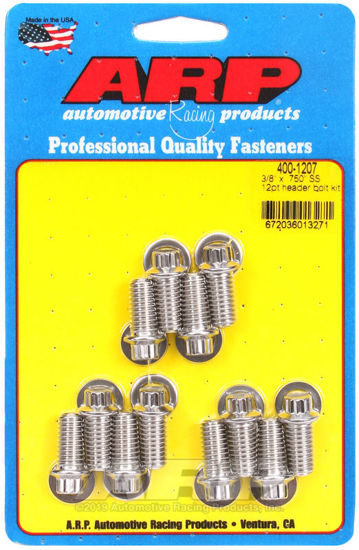 Bilde av 3/8 x .750 SS 12pt header bolt kit