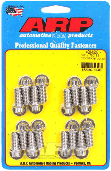 Bilde av 3/8 x .750 SS 12pt header bolt kit