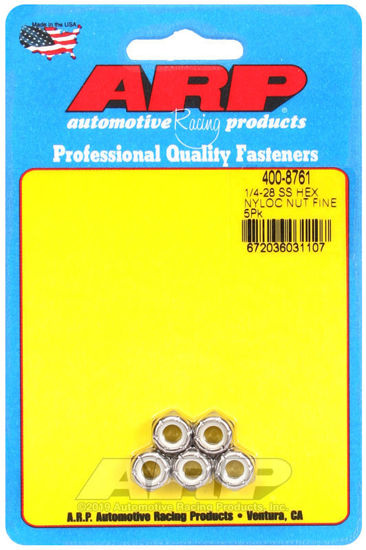 Bilde av 1/4-28 SS fine nyloc hex nut kit