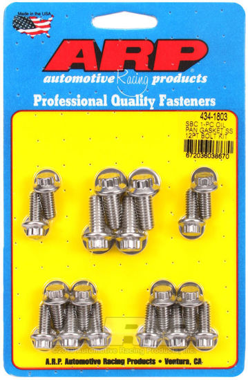 Bilde av SB Chevy 1-pc SS 12pt oil pan gasket bolt kit