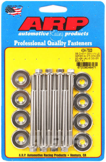 Bilde av SB Chevy GENIII/IV LS Series w/.375 spacer SS hex valve cover bolt kit