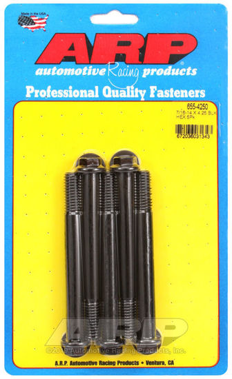 Bilde av 7/16-14 X 4.250 hex 1/2 wrenching black oxide bolts