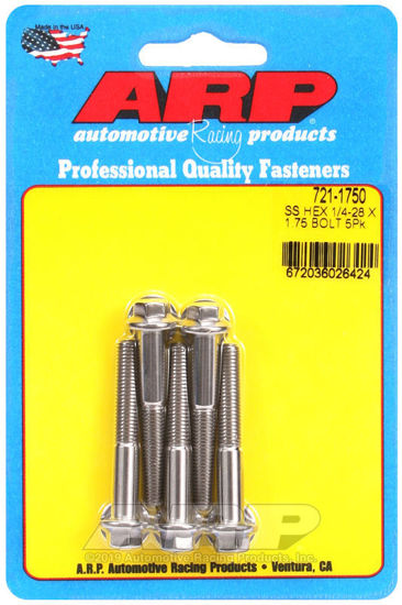 Bilde av 1/4-28 x 1.750 hex SS bolts