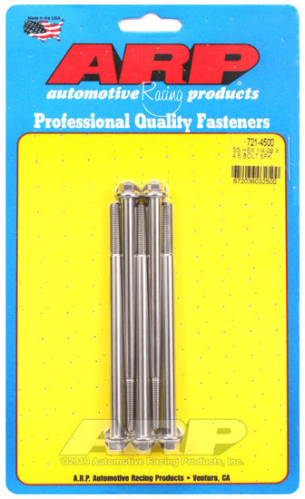 Bilde av 1/4-28 x 4.500 hex SS bolts