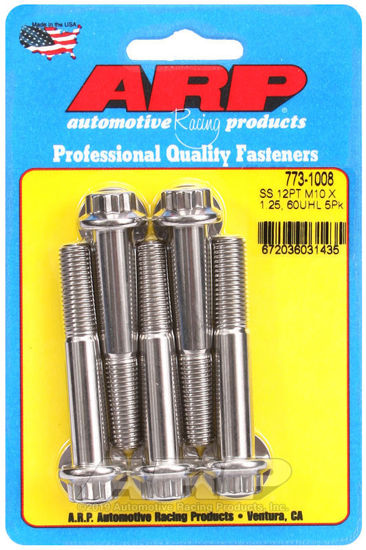 Bilde av M10 x 1.25 x 60  12pt SS bolts